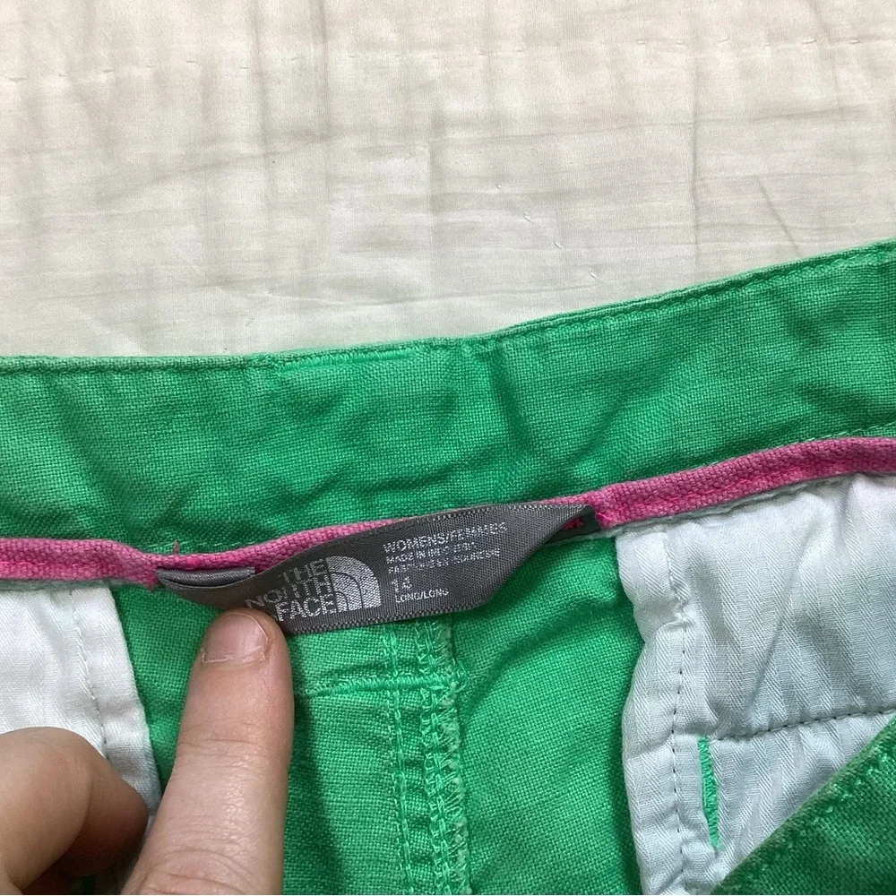 North Face Linen Blend‎ Green Shorts 14 Long